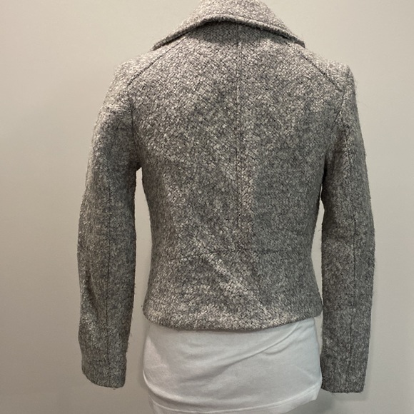 H&M Grey Wool Moto Crop Jacket - Picture 9 of 15